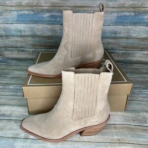 Dolce Vita Boots Senna Size 6 Ankle Bootie Brown Almond Suede Womens New